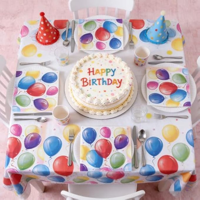 COLOURFUL BALLOONS NAPKINS BIRTHDAY DECORATION, PACK OF 20 HAPPY BIRTHDAY NAPKINS, CHILDREN'S BIRTHDAY, HAPPY BIRTHDAY BALLOON, MULTICOLOURED, TABLE DECORATION FOR BIRTHDAY DECORATION, BABY - Image 4